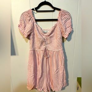 Hollister Large Pink Gingham Romper